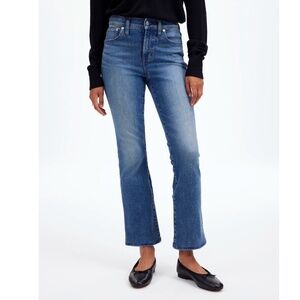 NEW Madewell Petite Mid Rise Kick Out Cropped Jeans Oneida Medium Wash 24P